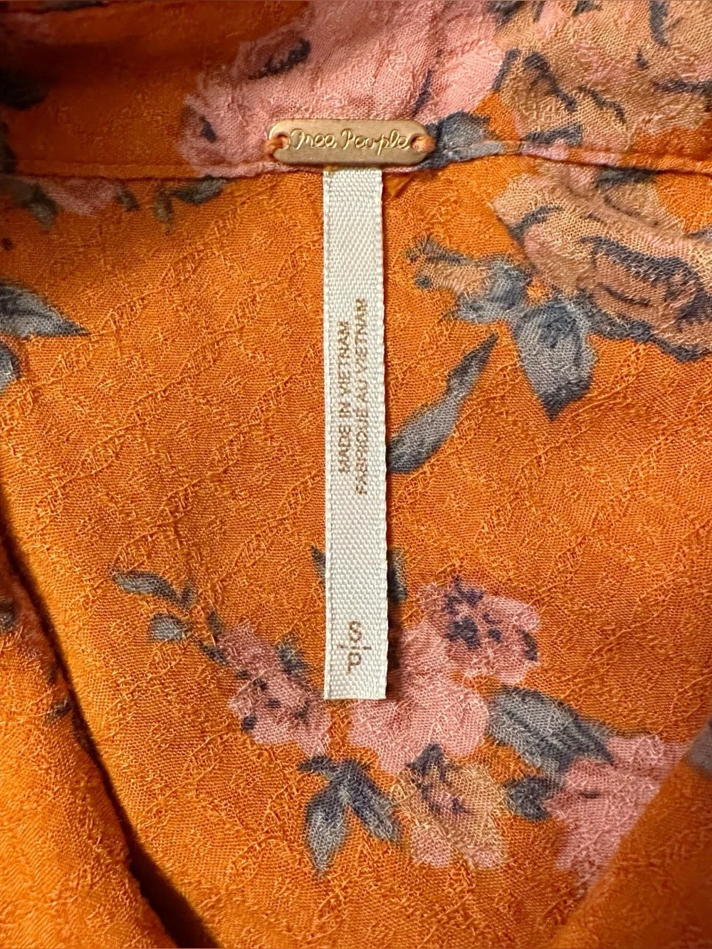 Free People Celia Floral Print Tie Front Blouse Size Small